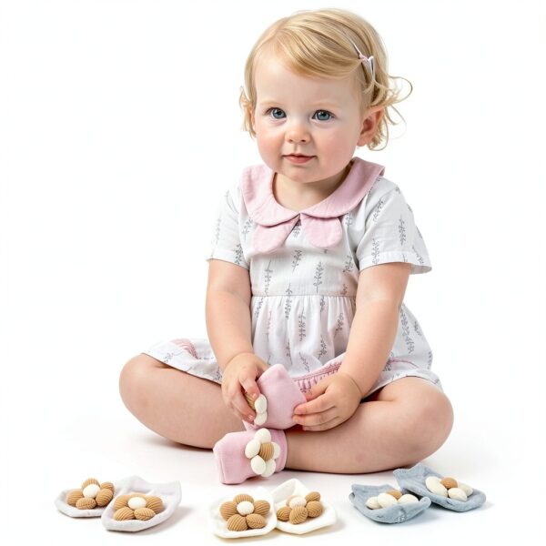 EUFANCE Baby Socks 3D Floral Non Slip Cotton Rich-4