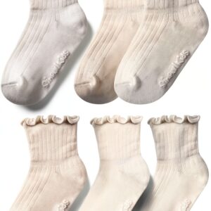 Simply Kids Baby Girls Socks Soft Cotton Non Slip Grips-0