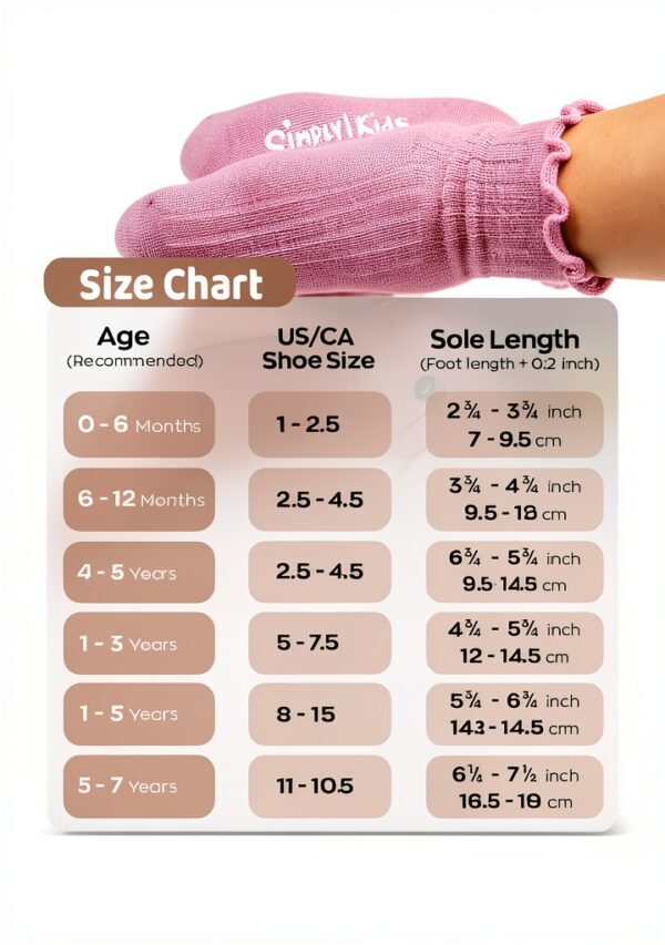 Simply Kids Baby Girls Socks Soft Cotton Non Slip Grips-4