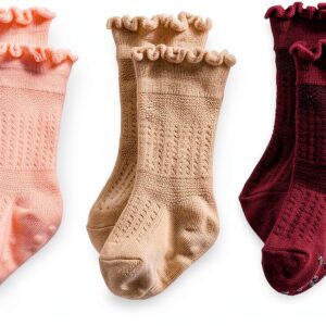 Amazon Essentials Baby Girls Socks Ruffle Trim Non-Slip-0