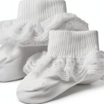 Baby Girls Socks Soft Cotton Ruffle Ankle Dress Socks-0