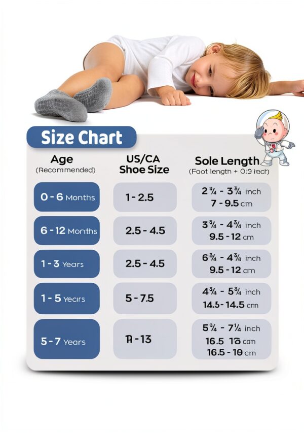 Simply Kids Baby Socks Non-Slip Grip Cotton 9-Pair Set-5