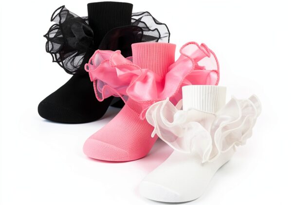 Girls Ruffle Socks Cotton Blend Ankle Socks for Toddlers-0