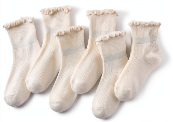 AniKigu Baby Girls Ruffle Socks Soft Cotton 6 Pairs-0