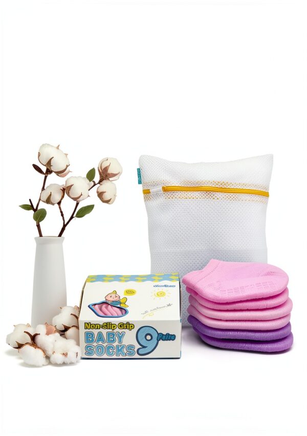 Simply Kids Baby Socks Non-Slip Grip Cotton 9-Pair Set-4