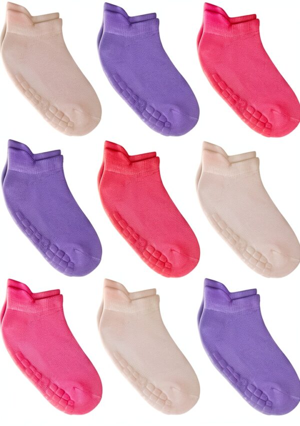 Simply Kids Baby Socks Non-Slip Grip Cotton 9-Pair Set-0