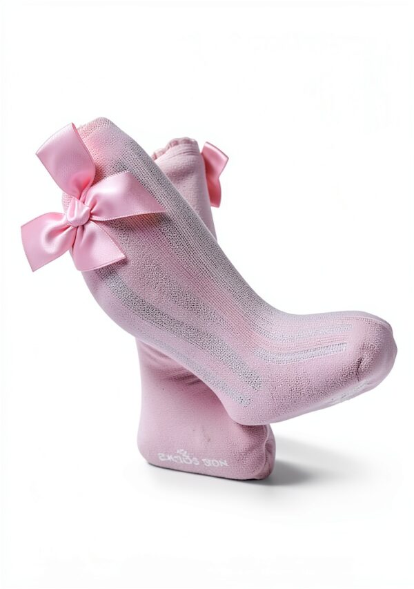 Baby Girls Knee High Socks Non Skid Stay Up Soft Bows-2