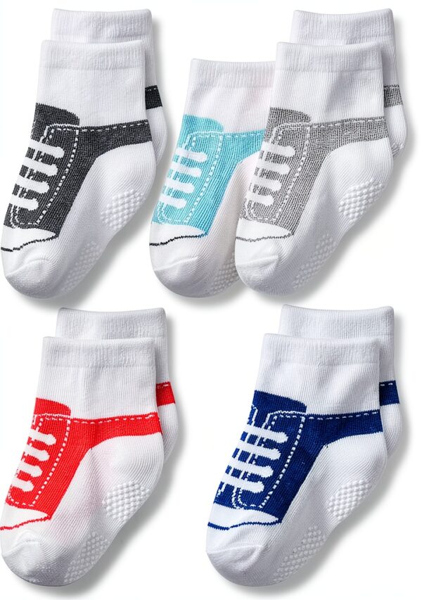 EPEIUS Baby Girls Socks Cotton Spandex Non Skid Grippers-0