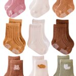Baby Socks 9 Pairs Combed Cotton Boys Girls Toddler Sizes-0